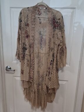 Origami Lace Floral Duster